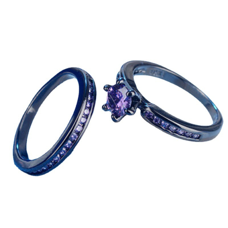 Women's Ornament Round Diamond Inlaid Fashion Couple Rings