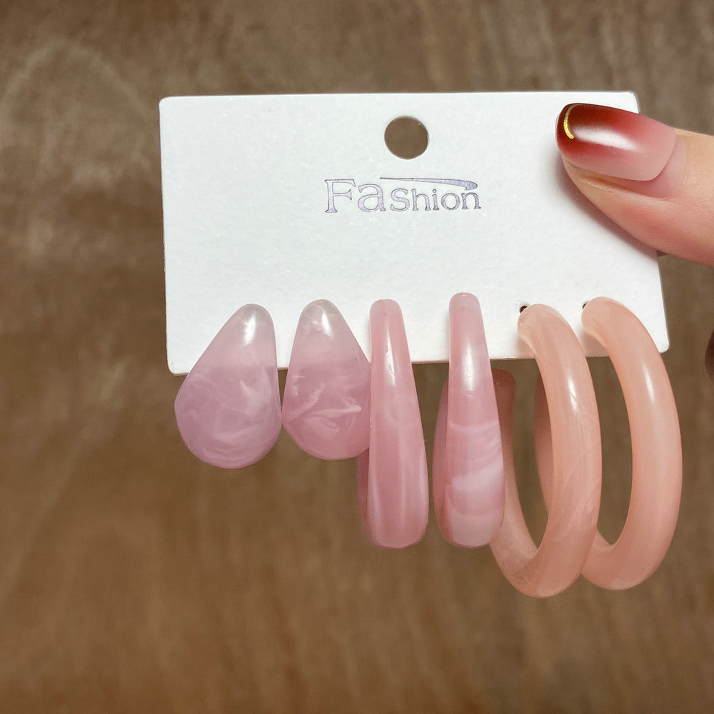 Cellulose Acetate Sheet Suit Pairs Creative Elegant Earrings