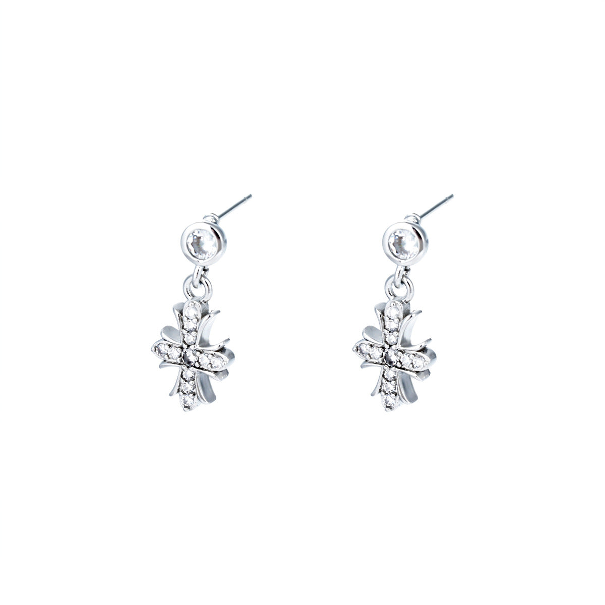 Women's & Men's Cross Light Luxury High-grade Fashion Zircon Stud Earrings