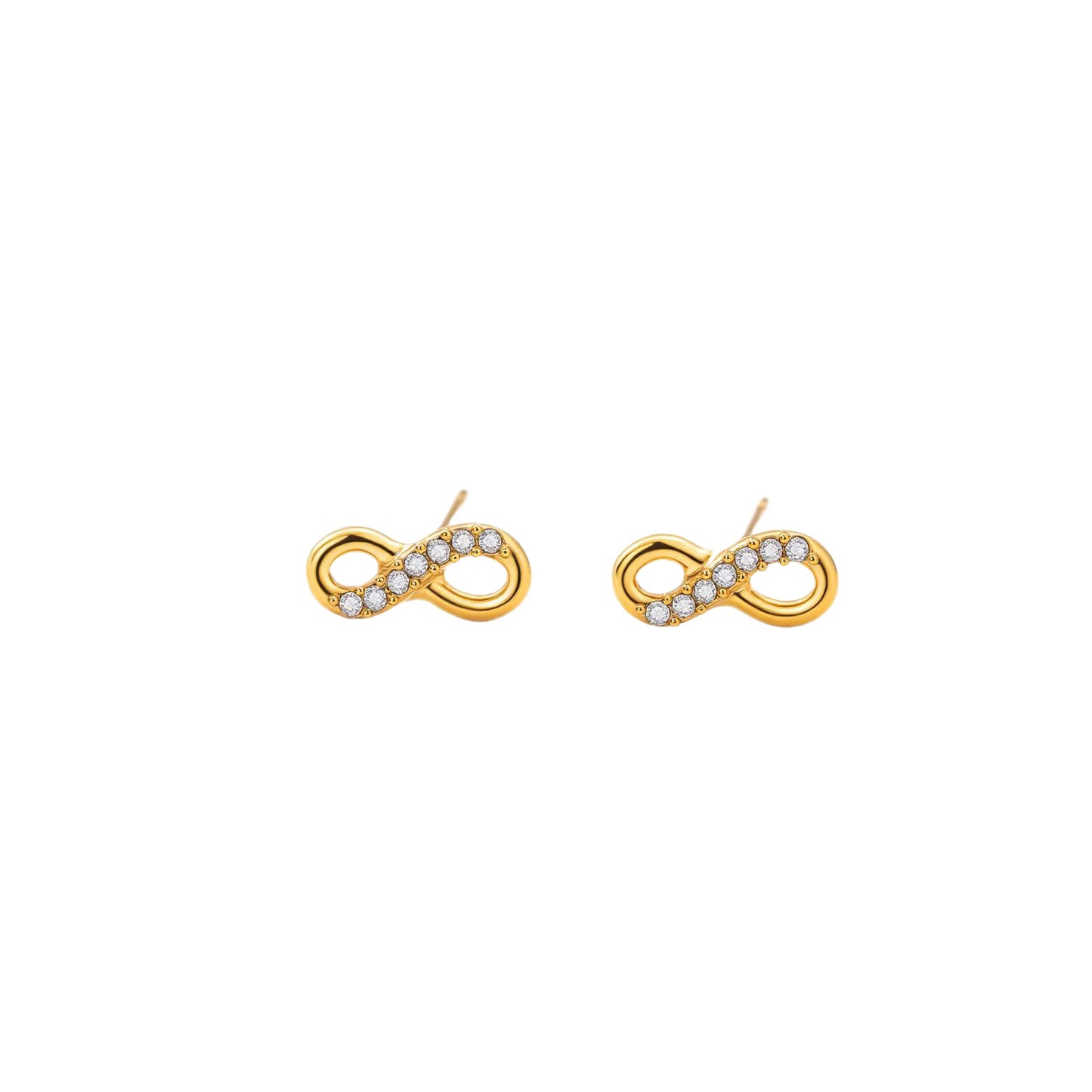 Women's Diamond Mobius Hollow Out Titanium Steel Ear Fresh Stud Earrings