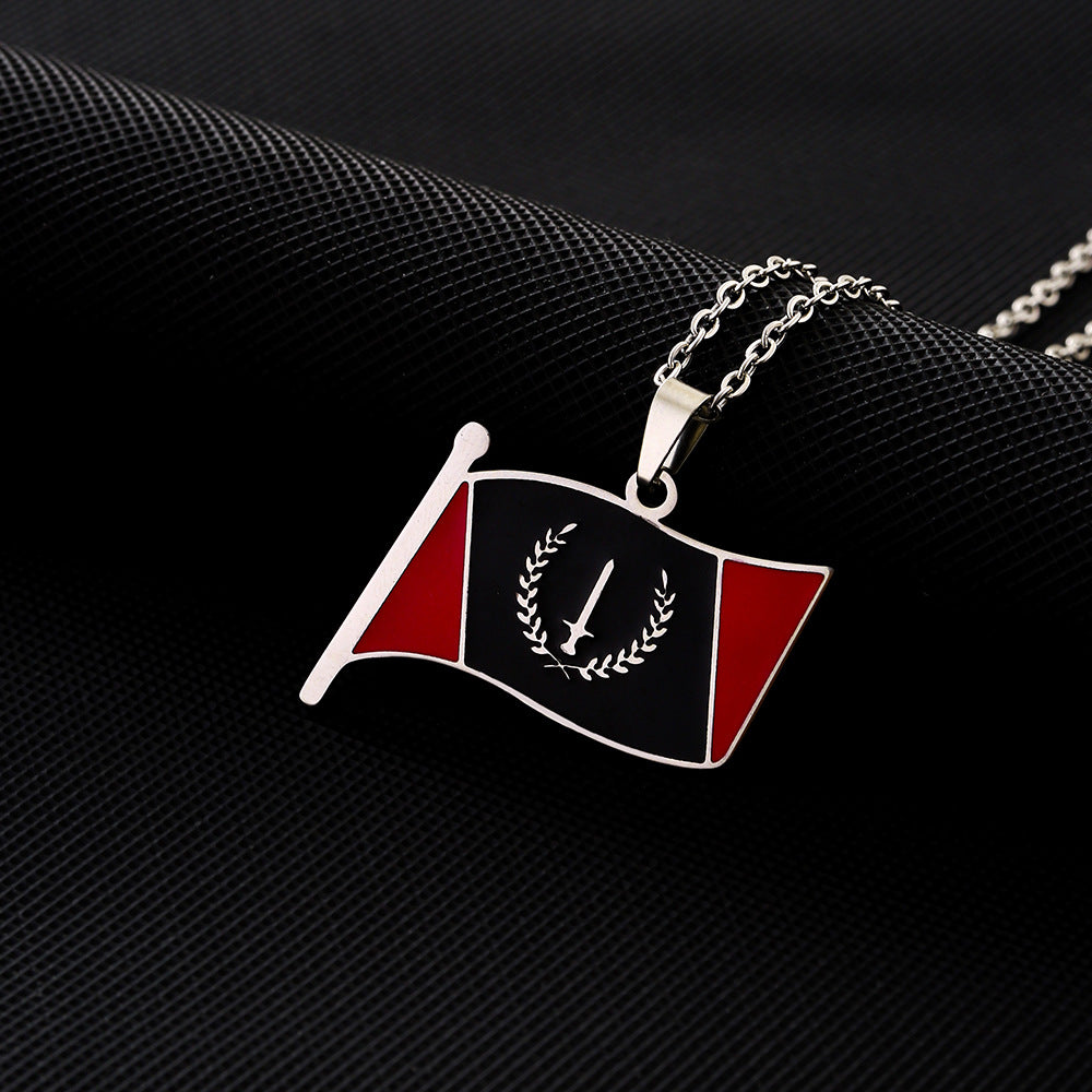 Women's & Men's Dripping Black Flag For Lovers Wild Necklaces