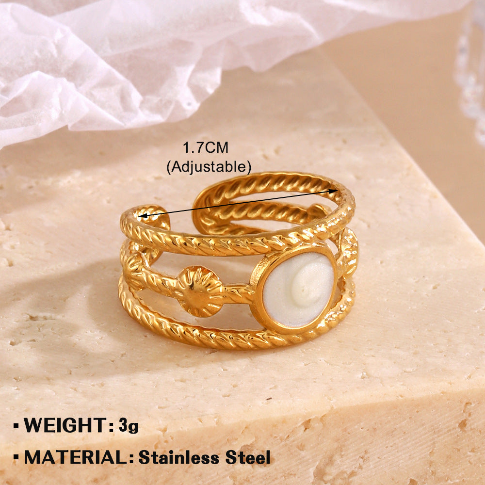 Women's White Drip Round For Personalized Hip Rings