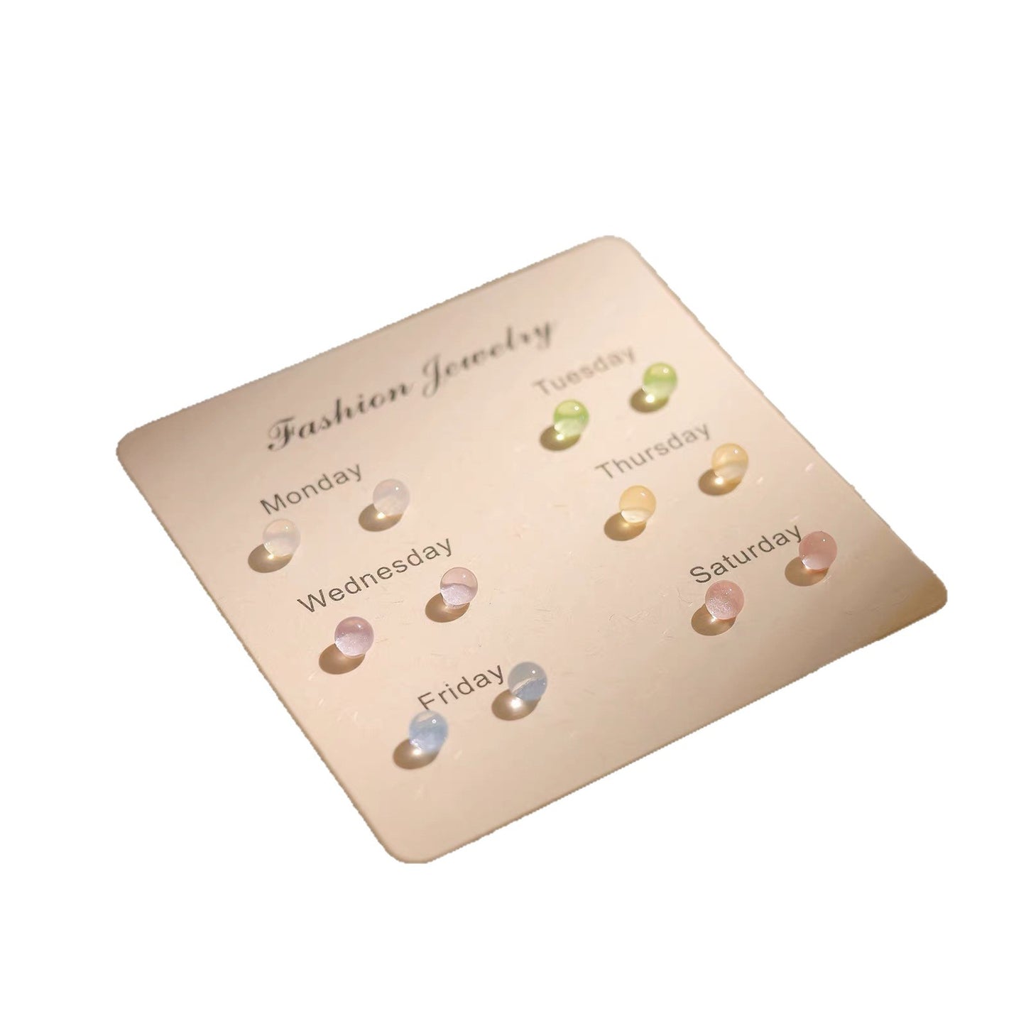 Colorful Round Beads Bean-shaped Modern Minimalism Exquisite Small Versatile Stud Earrings