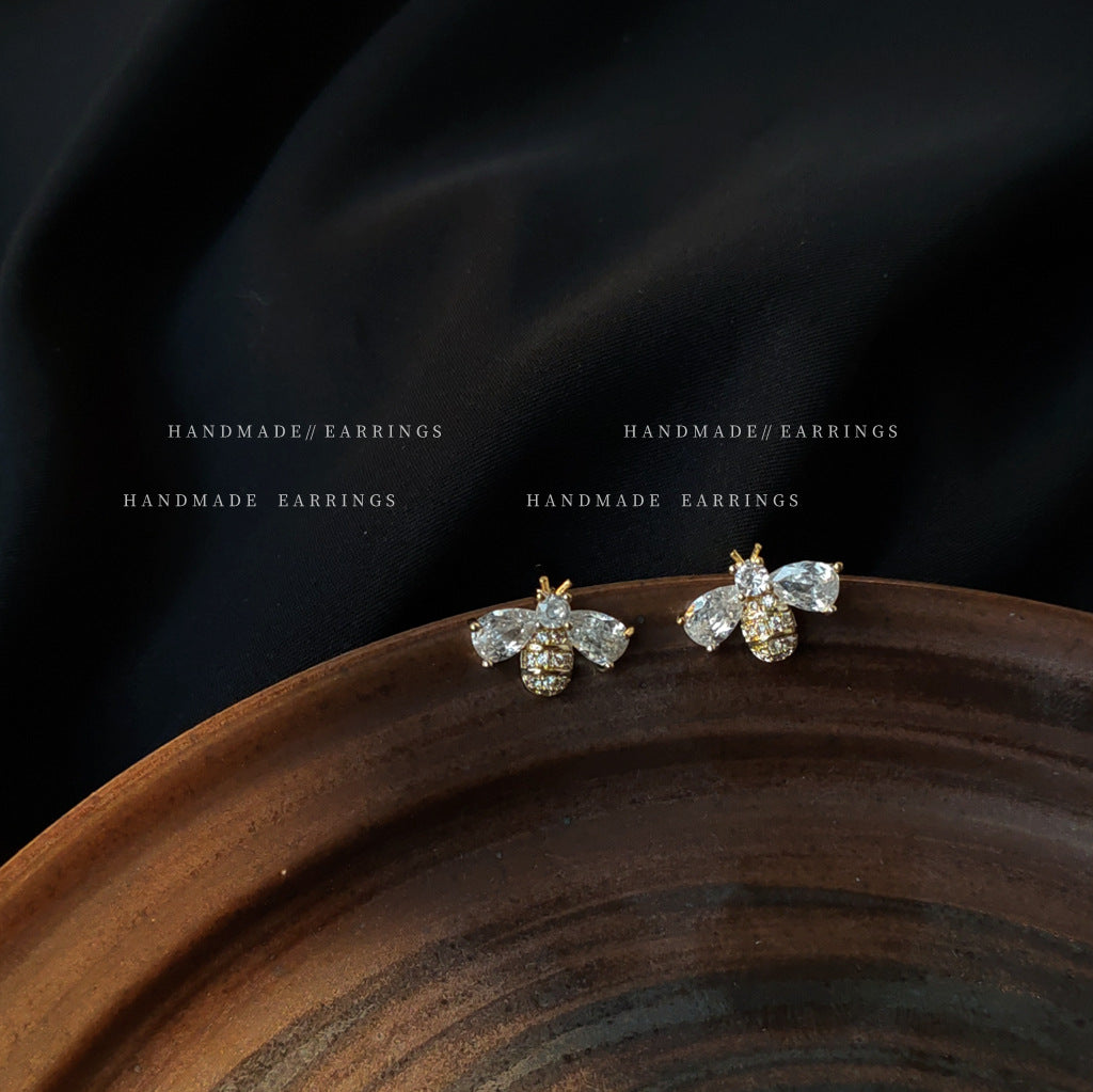 Little Bee Knock Cute Zircon Elegant High Sense Temperament Wild Rings