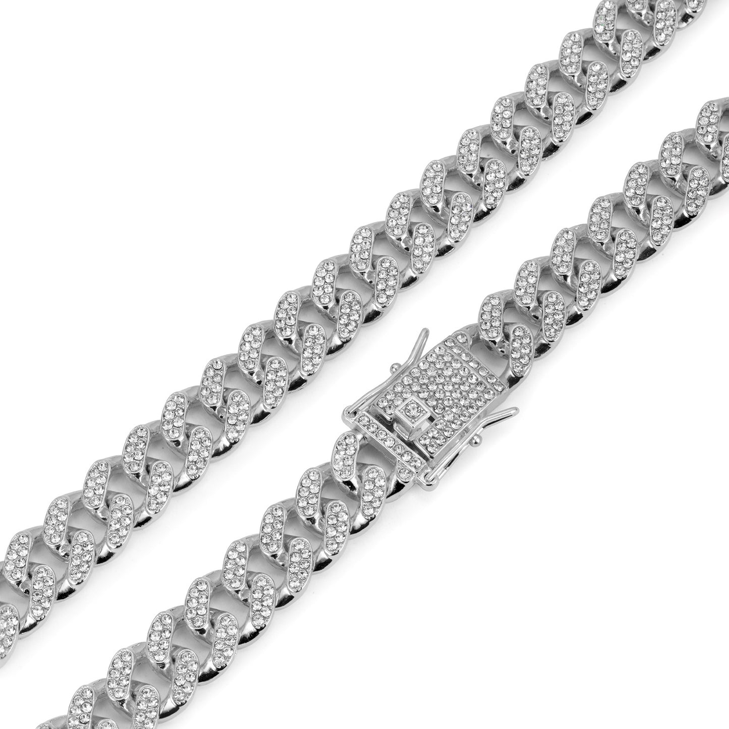 Men's Classic Cuban Link Chain Alloy Full Diamond Necklaces