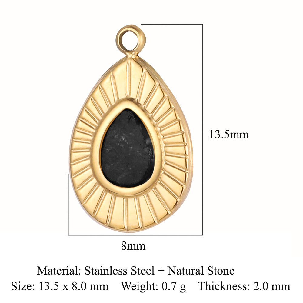 Steel Water Drop Shape Ornament Accessories Pendants