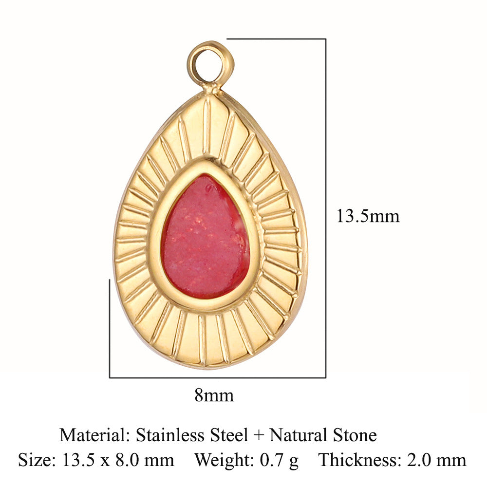 Steel Water Drop Shape Ornament Accessories Pendants
