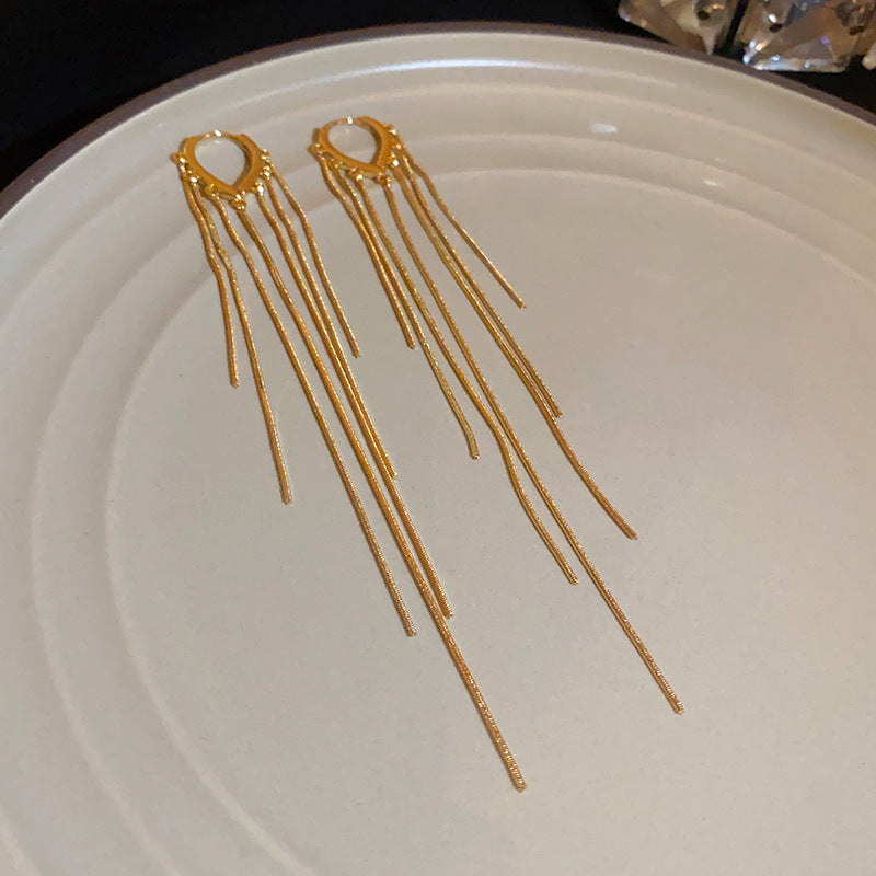 Long Tassel Ear Clip Minority Fashion Earrings