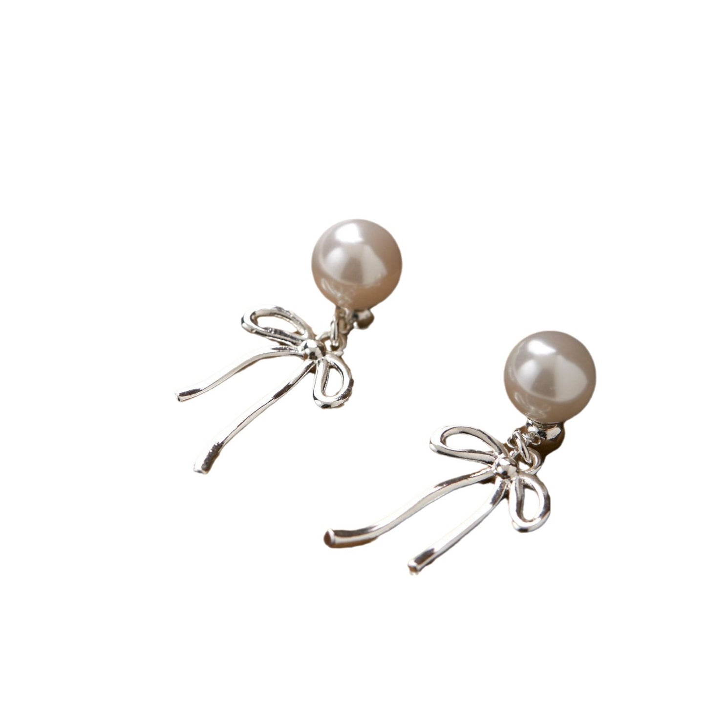 Pearl Bow Ear Clip Without Pierced Ears Super Graceful Earrings
