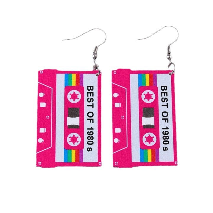 Women's Double-sided Retro Color Acrylic Nostalgic Simple Earrings