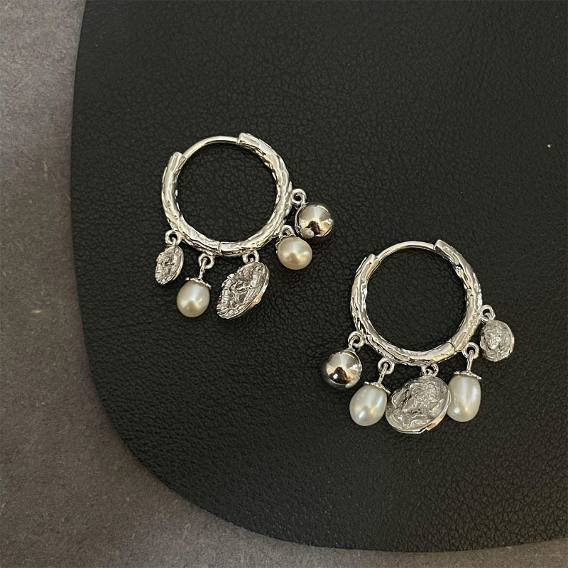Women's Niche Sier Needle Pearl Tassel Fashion Earrings