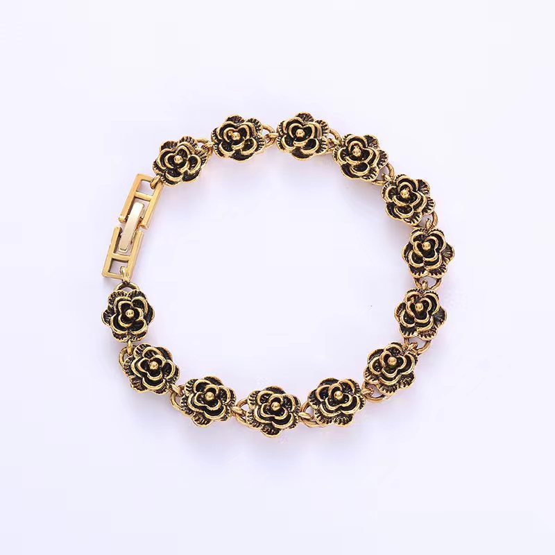 Black Rose Cuban Personalized Hip Hop Street Bracelets