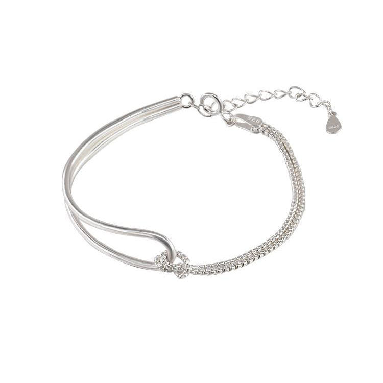 Design Line Knotted Sier-plated Female Niche Bracelet