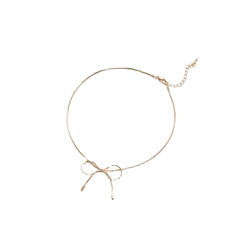 Light Luxury Niche Design Bow Female Necklaces