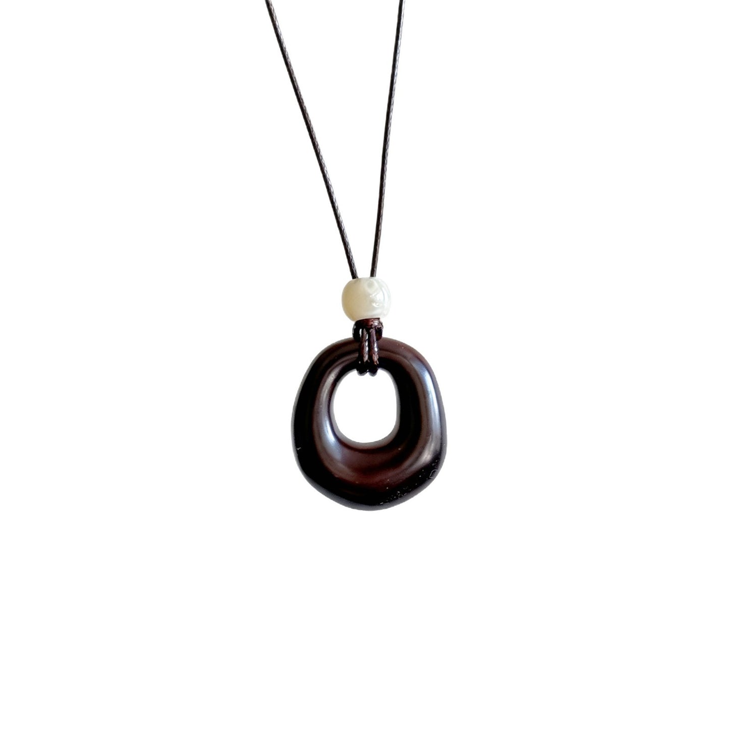 Women's Deep Coffee Irregular Long Ethnic Elegant High Sense Braid Rope Necklaces