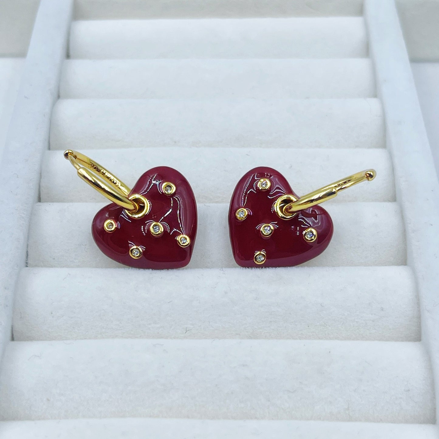 Glazed Love Ear Design Temperament Round Earrings