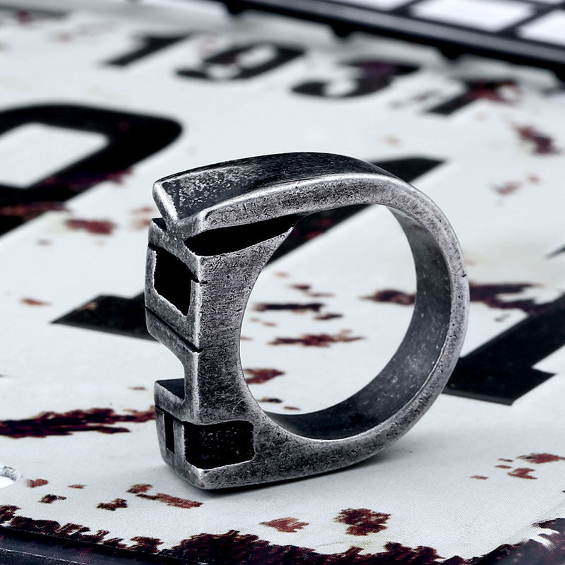 Men's Simple Personality Letter Stainless Steel Ornament Vintage Rings