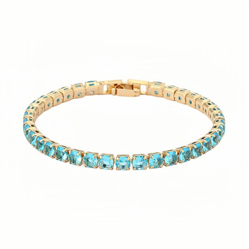Women's & Men's Hip Hop Gold Zircon Chain Simple Bracelet
