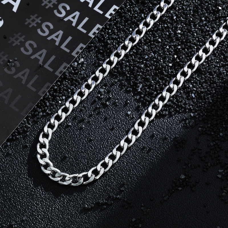 Women's & Men's Fading Cuban Link Chain Hip Hop Versatile Stainless Necklaces