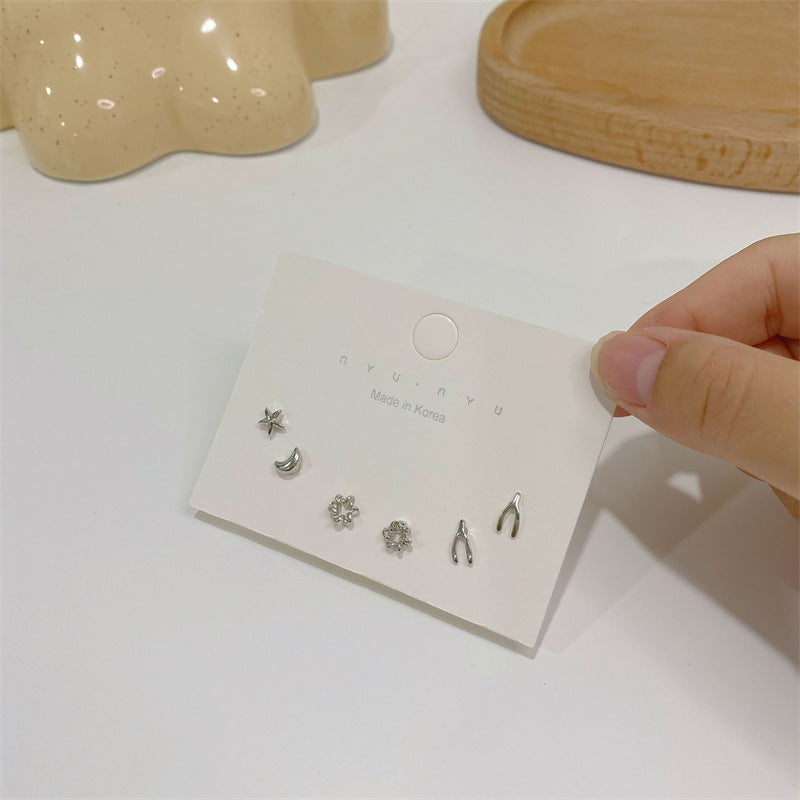 Needle Simple Female Petite Suit Combination Mini Earrings
