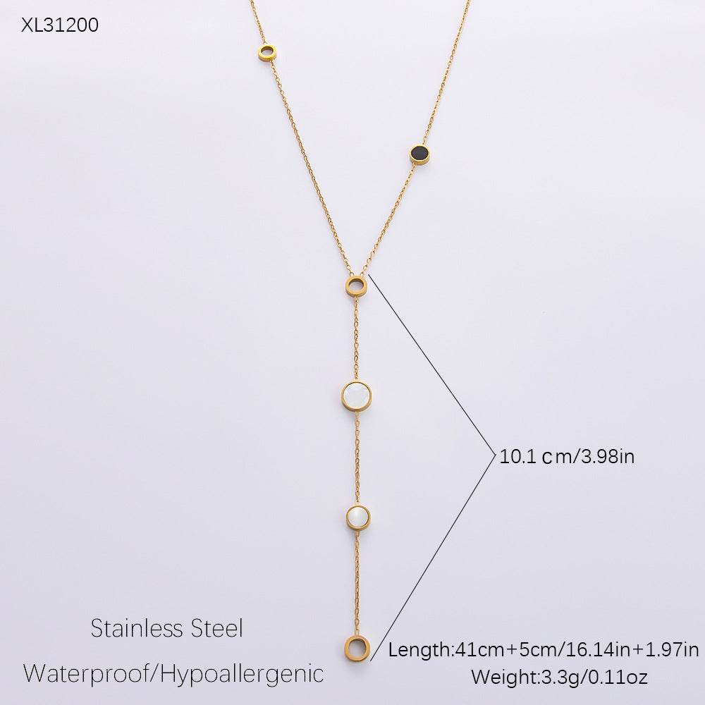 Women's Elegant Stainless Steel Gold-plated Diamond Jewelry Necklaces