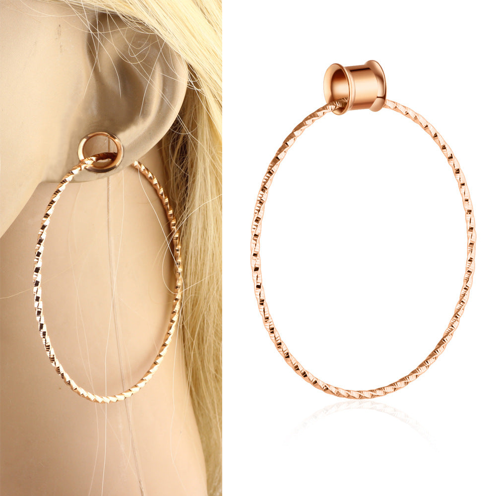 Steel Ear Extender Twist Big Piercing Rings