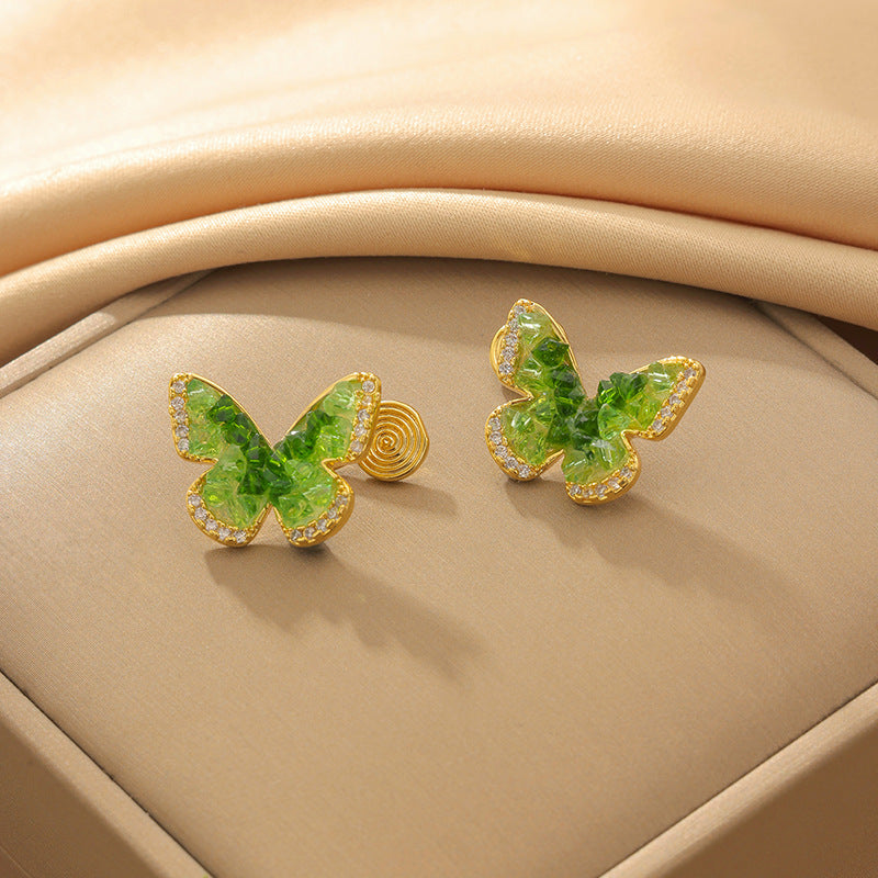 Women's Butterfly Light Luxury Minority Simple Design Good-looking Stud Earrings