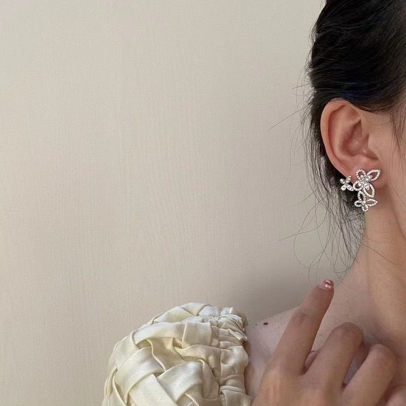 Zircon Butterfly Design Temperament Wild Fashion Mini Stud Earrings