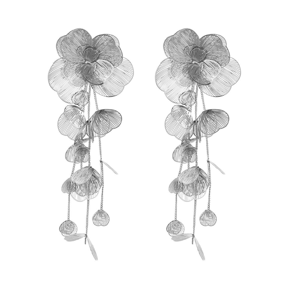 Women's Alloy Flower Exaggerated Light Luxury Metal Earrings