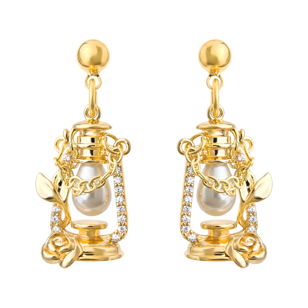 Portable Lamp Artistic Retro French Eardrops Earrings