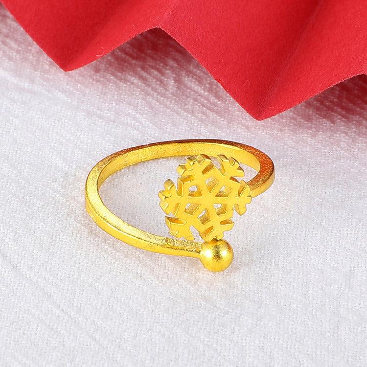 No Color Fading Vietnam Placer Gold Open Female Plated Rings