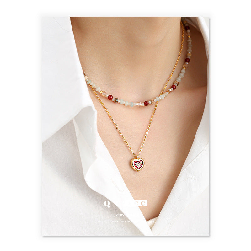 Women's Fashion Personality Red Agate Niche High-grade Necklaces