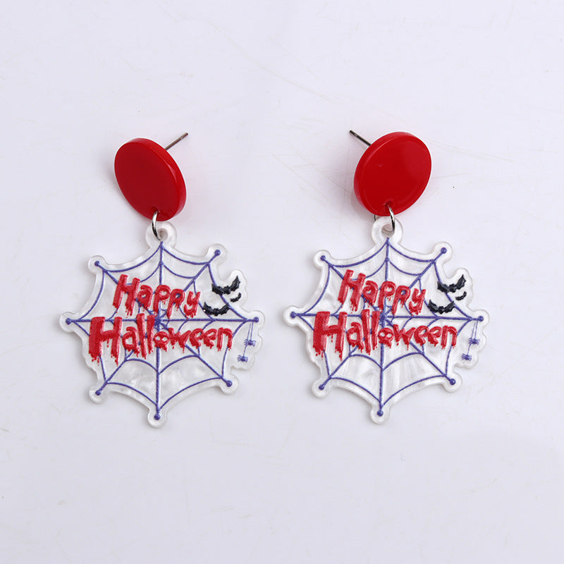 Fashion Skull Spider Web Ghost Mummy Earrings