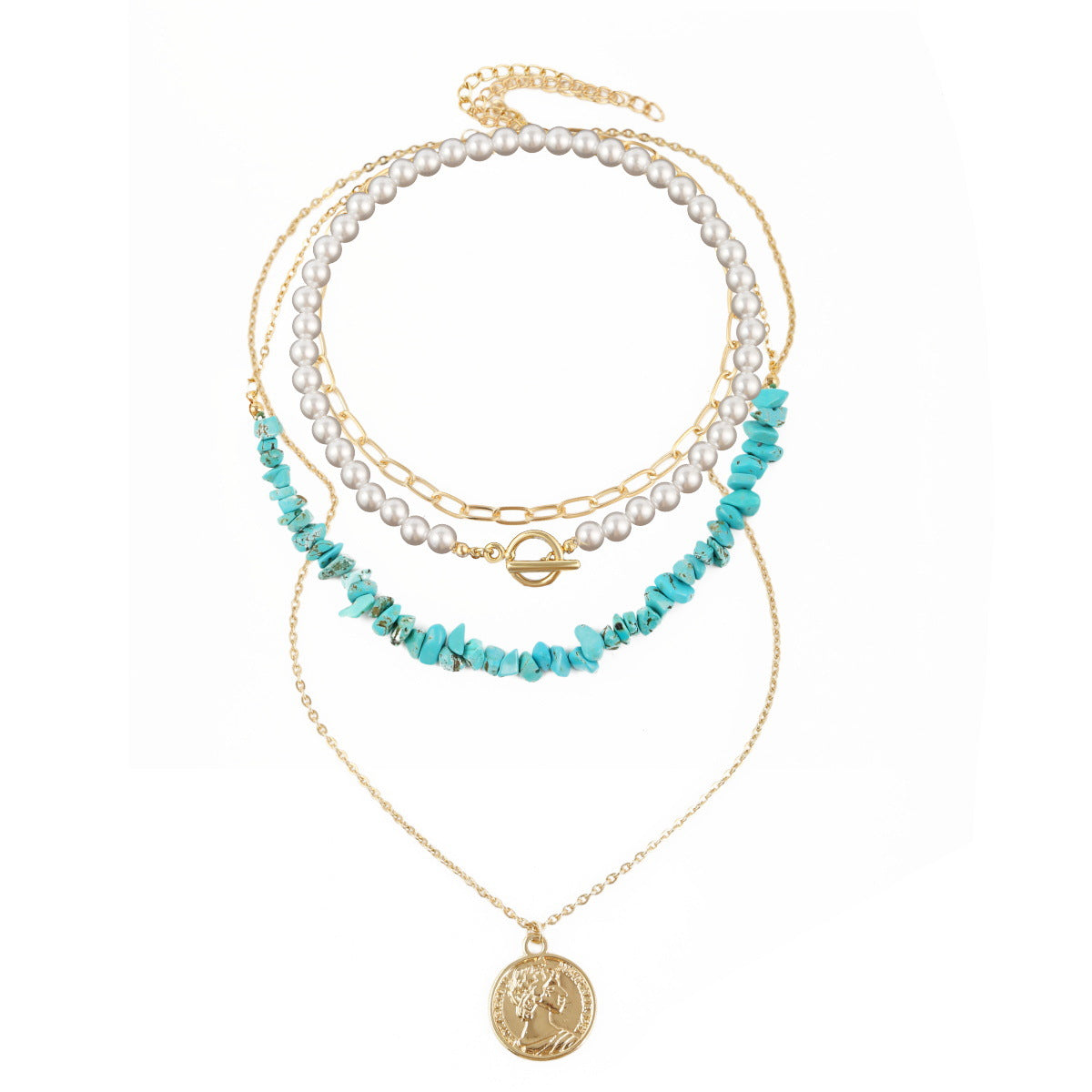 Women's Bohemian Color Gravel For Natural Stone Necklaces