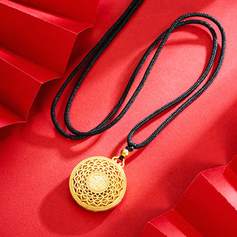 Women's & Men's Vietnam Placer Gold Hollow Out Ancient French Necklaces