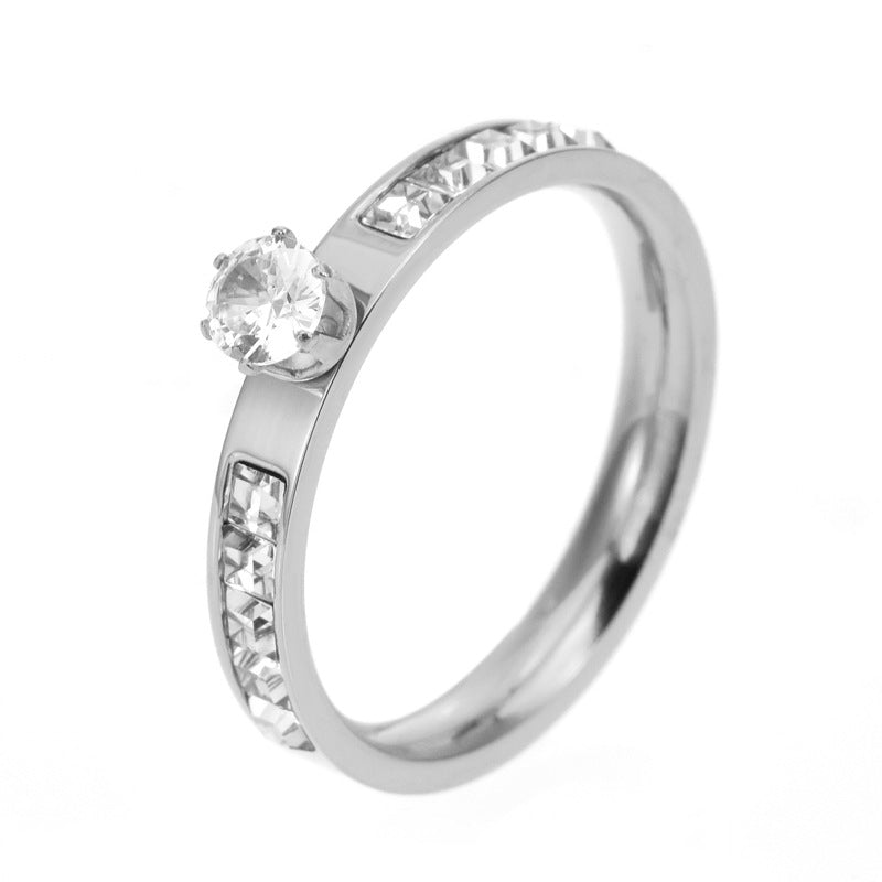 Couple Classic Shank Korean Style Retro Titanium Steel Index Ring