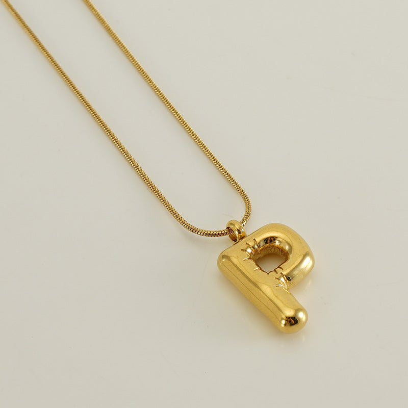 Bubble Letter Snake Bones Chain Titanium Steel Necklaces
