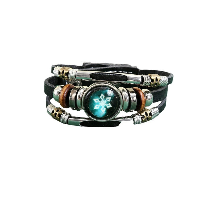 Men's Korean Element Luminous Fashion Alloy Snap Button Bracelet