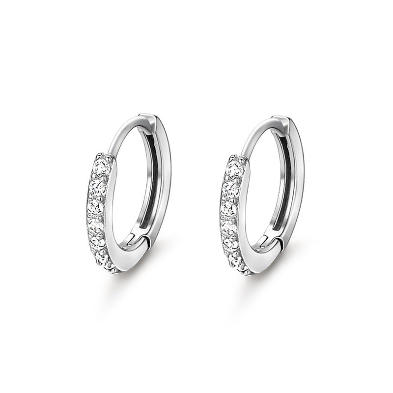 Pure Sier Diamond Small Bone Eardrop Ear Buckle