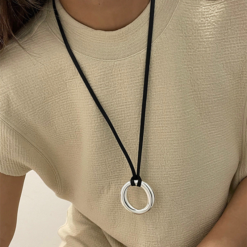 Ethnic Style Artificial Leather Beaded Niche Design Clavicle Chain Necklaces