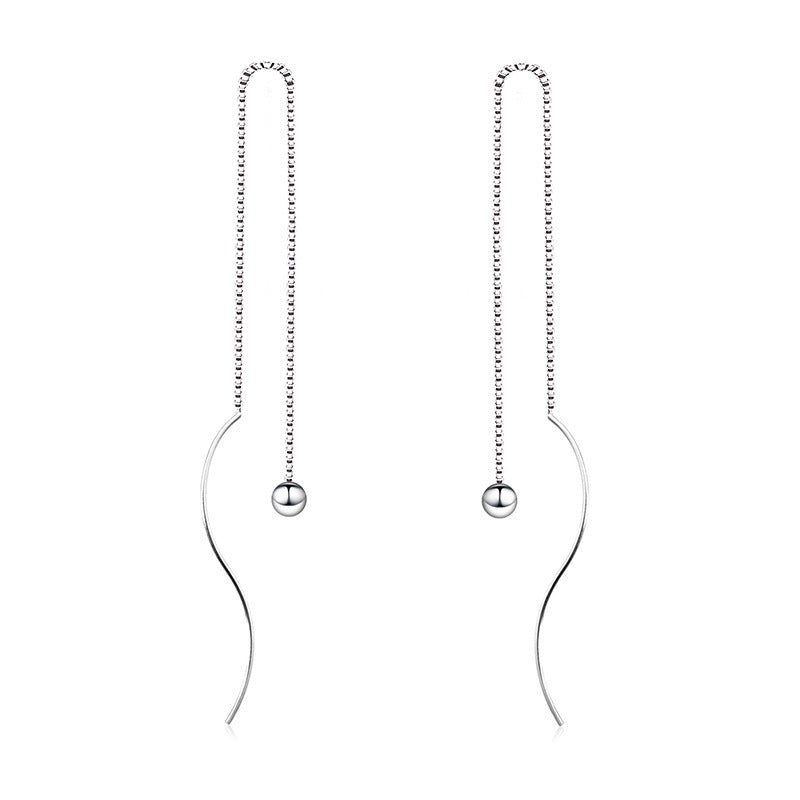 Body Sier Sweet Temperament Water Drop Eardrops Wavy Earrings