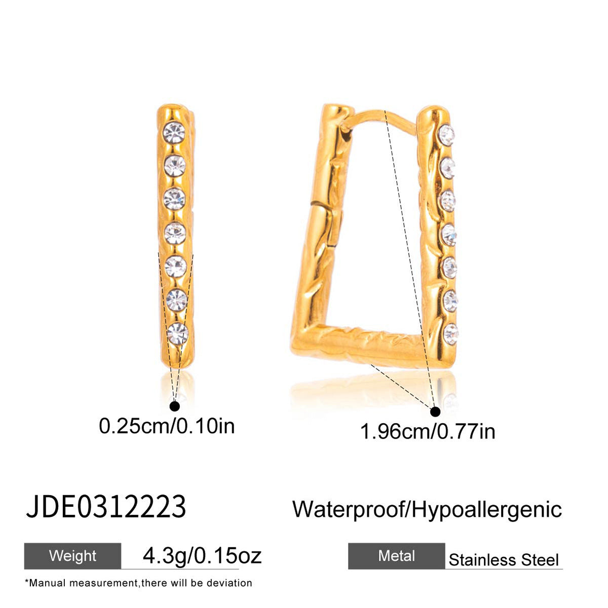 Geometric Square Stainless Steel Light Luxury High-grade Earrings