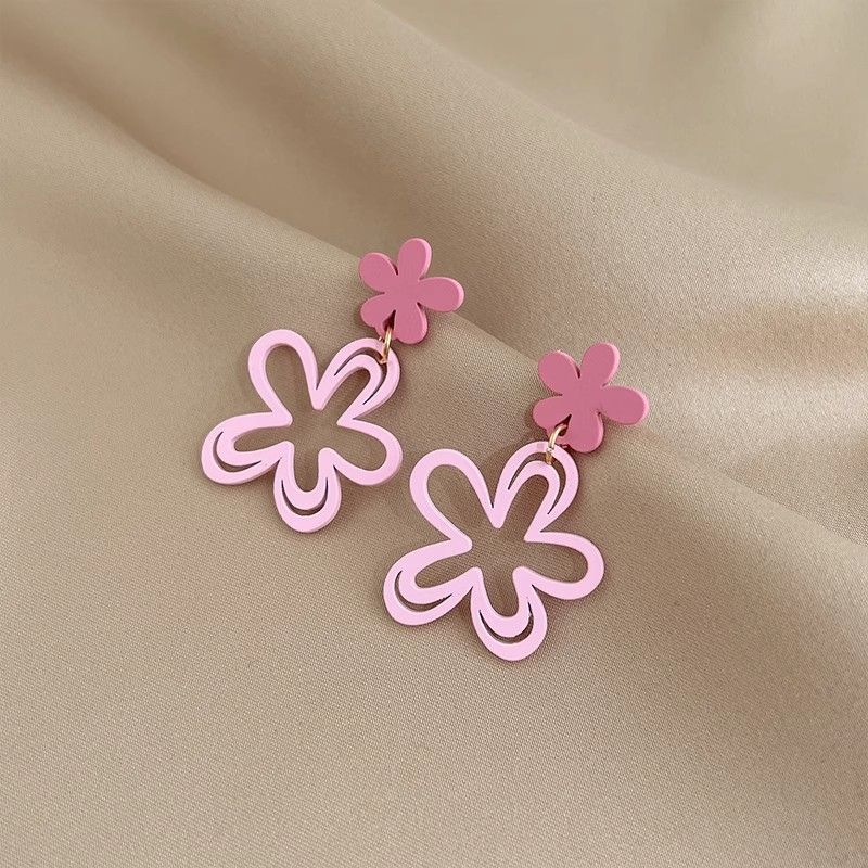 Retro Red Style Exaggerated Painless Fake Earrings