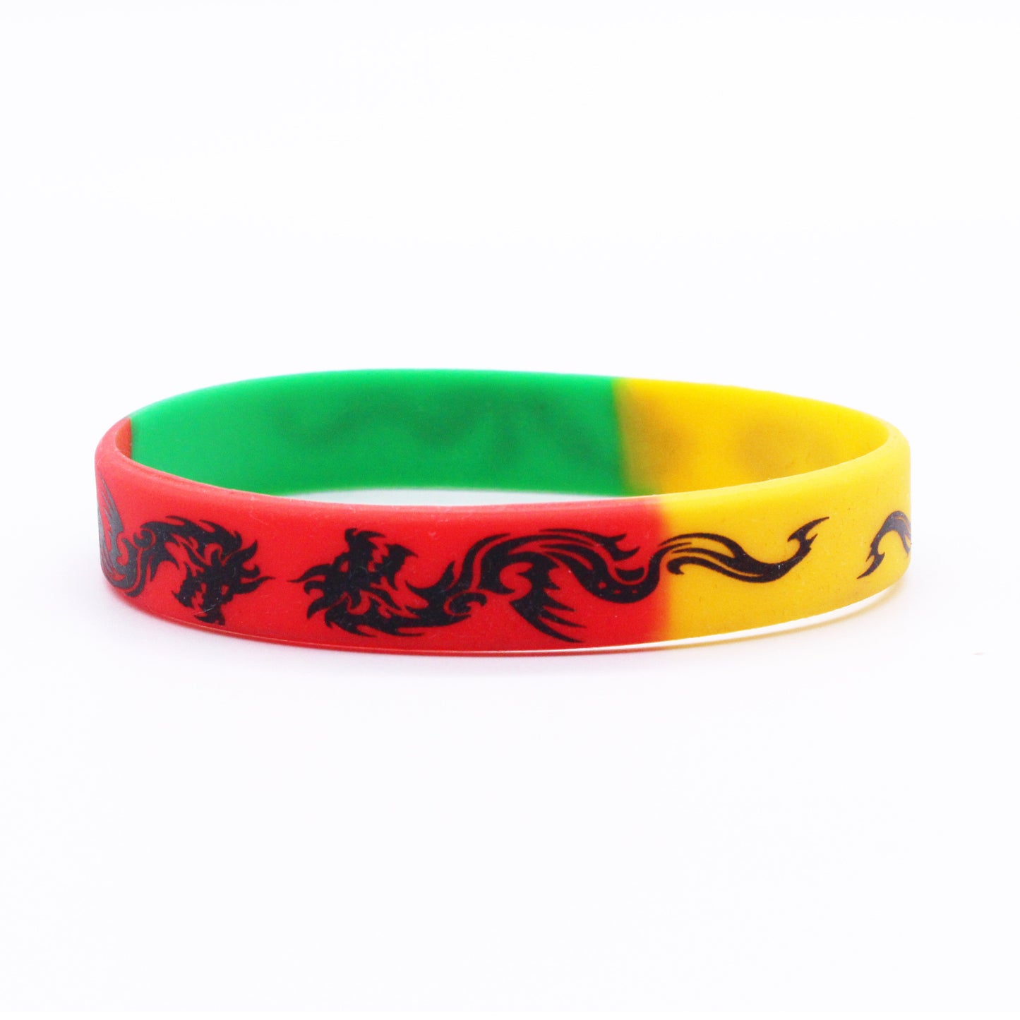 Dragon Pattern Silicone Ghana Flag Rock Bracelets