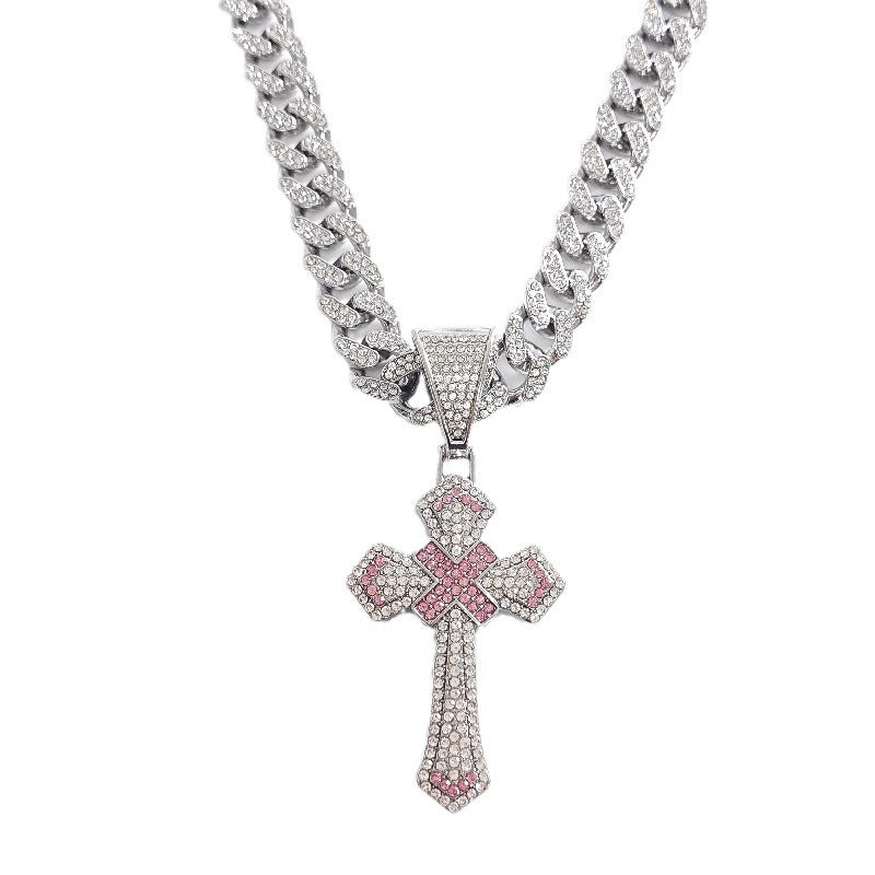 Men's Hop Cross Two-tone Blue Pink Personality Pendants