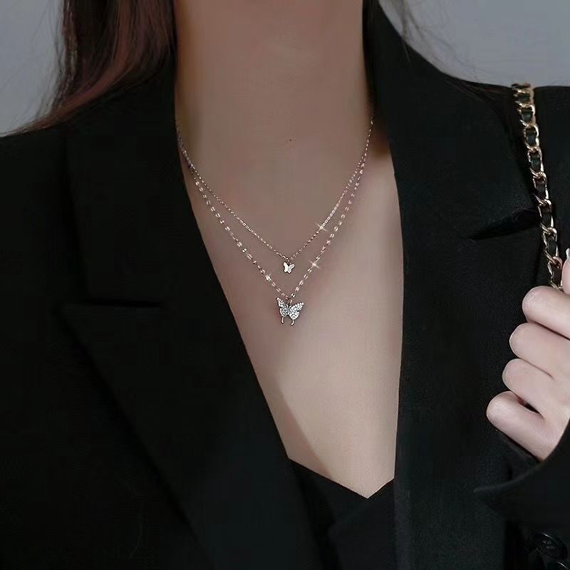 Women's Alloy Butterfly Light Luxury Clavicle Chain Necklaces