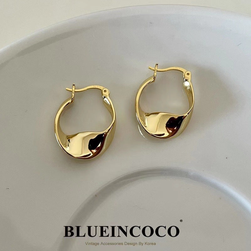 Women's Sier Needle Retro Geometric Metal Design Earrings