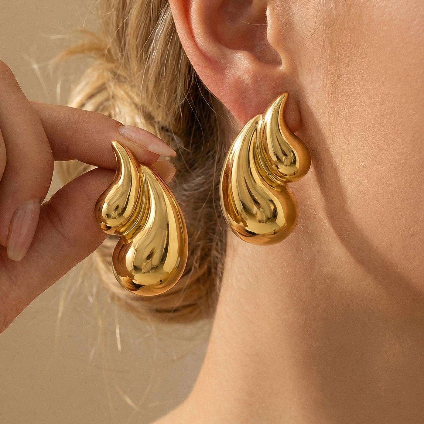 High-grade Stainless Steel Geometric Irregular Ear Stud Earrings