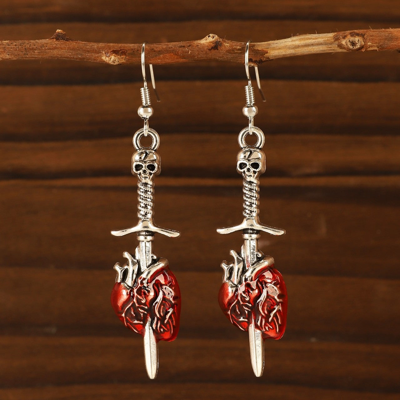 Frame Love Cross Heart Female Halloween Earrings