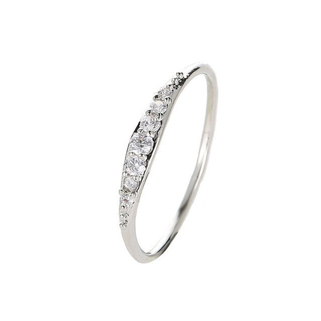 Style Fashion Simple Zircon Couple Diamond Graceful Electroplated Ring